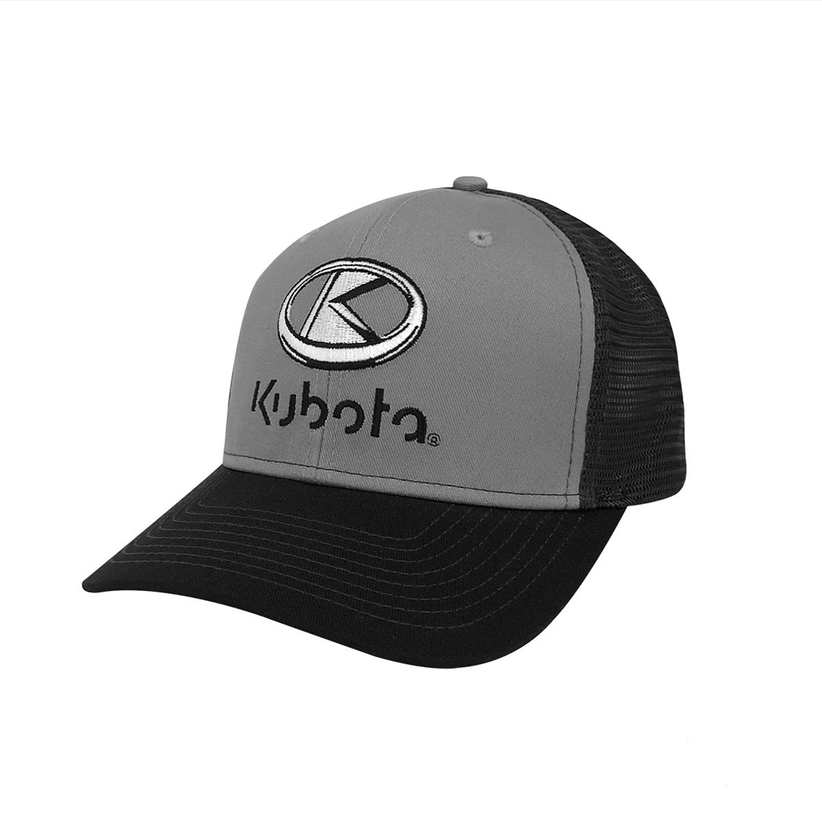 Kubota #KBT065 Kubota Grey / Black Mesh Trucker Cap