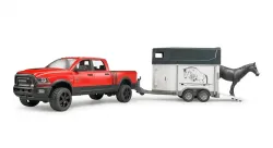 Bruder Toys #02501 1:16 Ram 2500 Pick Up Truck w/ Horse Trailer & Horse